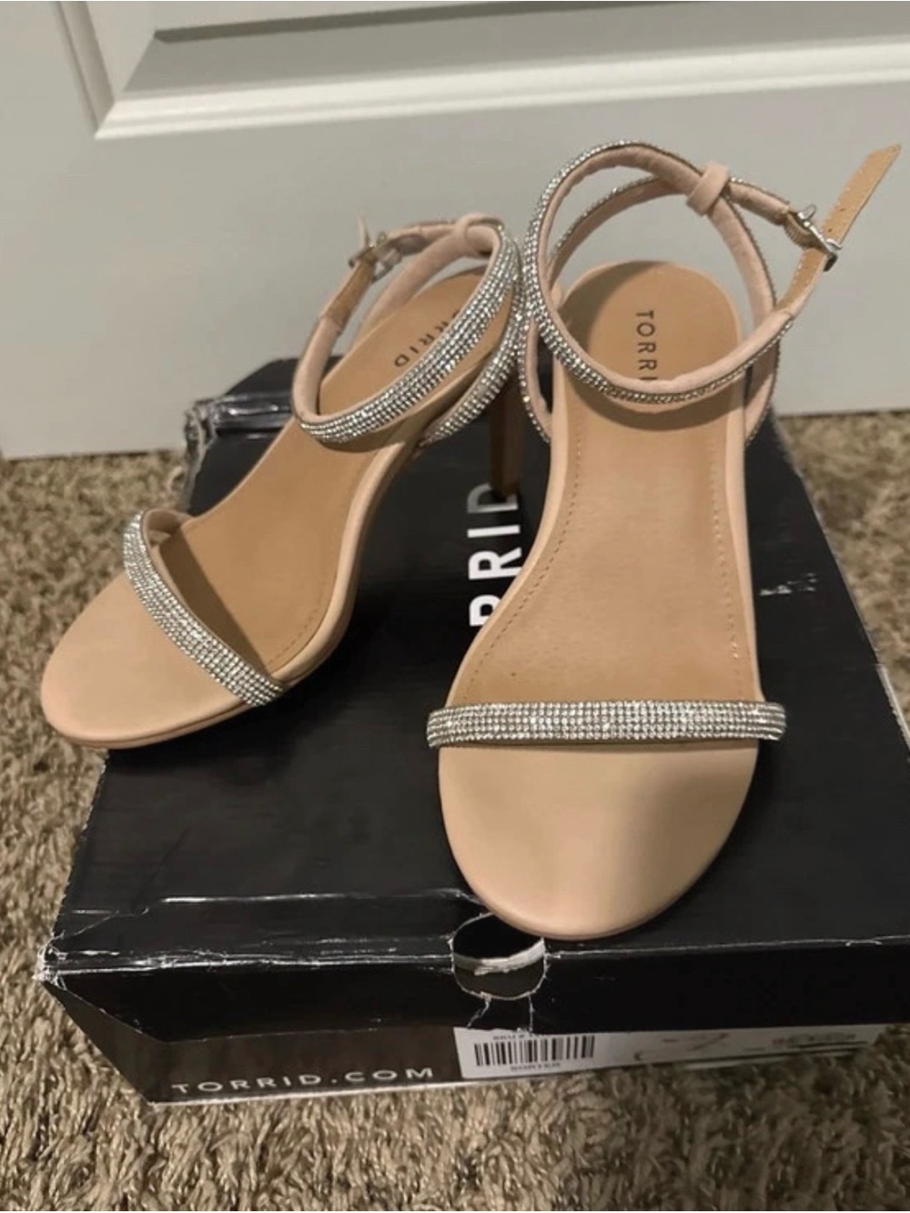 torrid Blush Nude Rhinestone Ankle-Strap Heels
